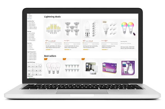 Online shopping LED bulbs