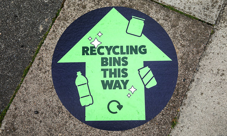 Recycling floor sign